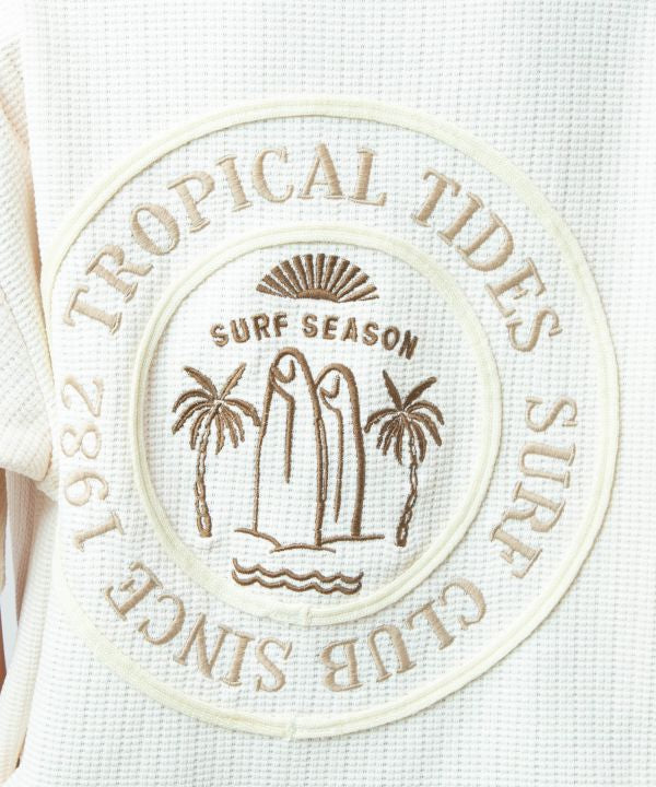 SURF＆Palms Men's Waffle T-shirt Tops by Kahiko - Ametsuchi