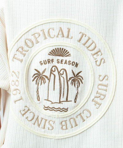 SURF＆Palms Men's Waffle T-shirt Tops by Kahiko - Ametsuchi