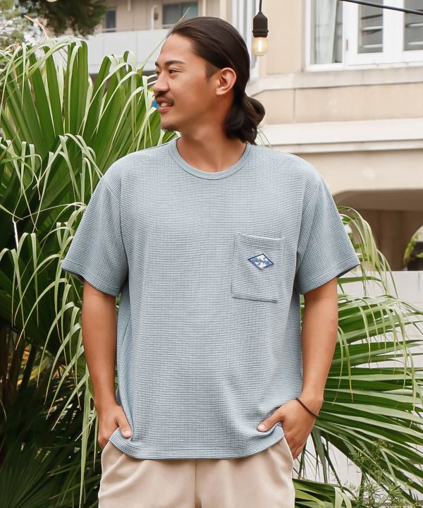 SURF＆Palms Men's Waffle T-shirt Tops by Kahiko - Ametsuchi