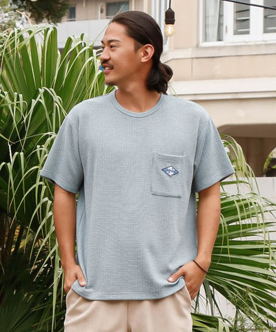 SURF＆Palms Men's Waffle T-shirt Tops by Kahiko - Ametsuchi