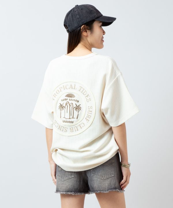 SURF＆Palms Men's Waffle T-shirt Tops by Kahiko - Ametsuchi