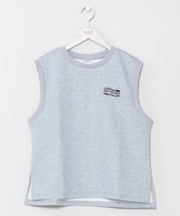 SURF＆Palms Puff Jacquard Sleeveless Top Tops by Kahiko - Ametsuchi