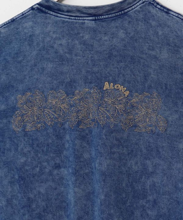 Men’s Hibiscus Embroidery Long Sleeve Tops by Kahiko - Ametsuchi