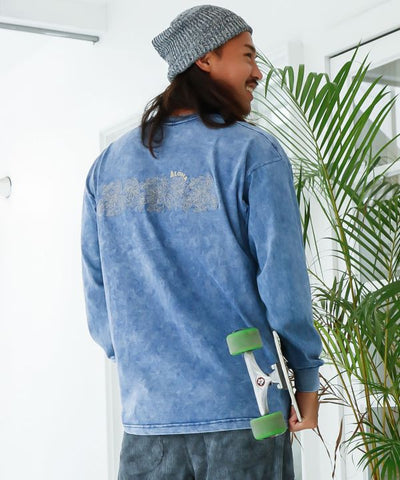 Men’s Hibiscus Embroidery Long Sleeve Tops by Kahiko - Ametsuchi