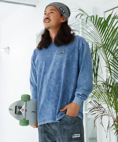 Men’s Hibiscus Embroidery Long Sleeve Tops by Kahiko - Ametsuchi