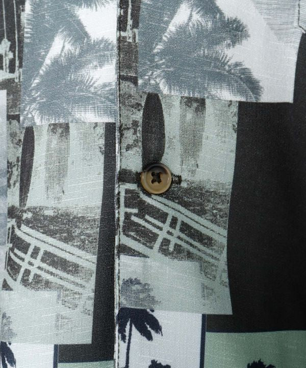 SURF＆Palms Retro Feel Graphic Aloha Shirt Tops by Kahiko - Ametsuchi
