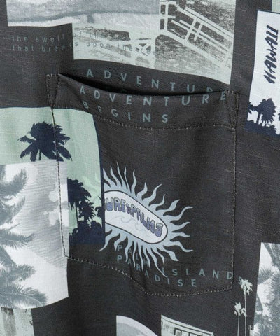 SURF＆Palms Retro Feel Graphic Aloha Shirt Tops by Kahiko - Ametsuchi