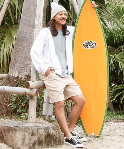 SURF＆Palms Soft Pile Zip Up Hoodie for Men