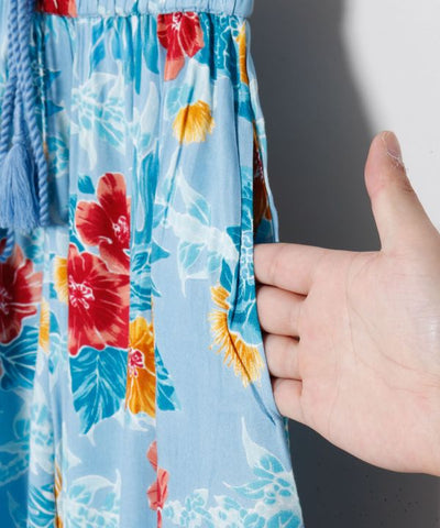 Botanical Print Flare Pants by Kahiko - Ametsuchi