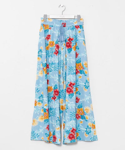 Botanical Print Flare Pants by Kahiko - Ametsuchi