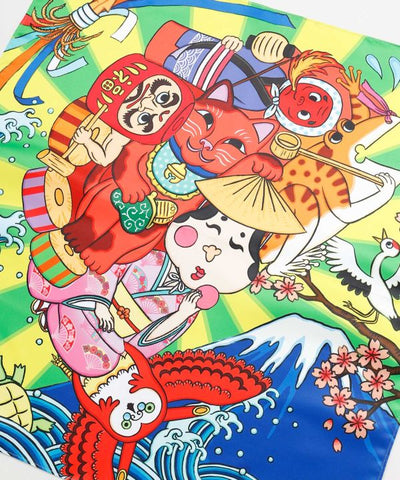 Kaya x Suzuki Hyottoko Water Repellent Furoshiki by Kaya - Ametsuchi