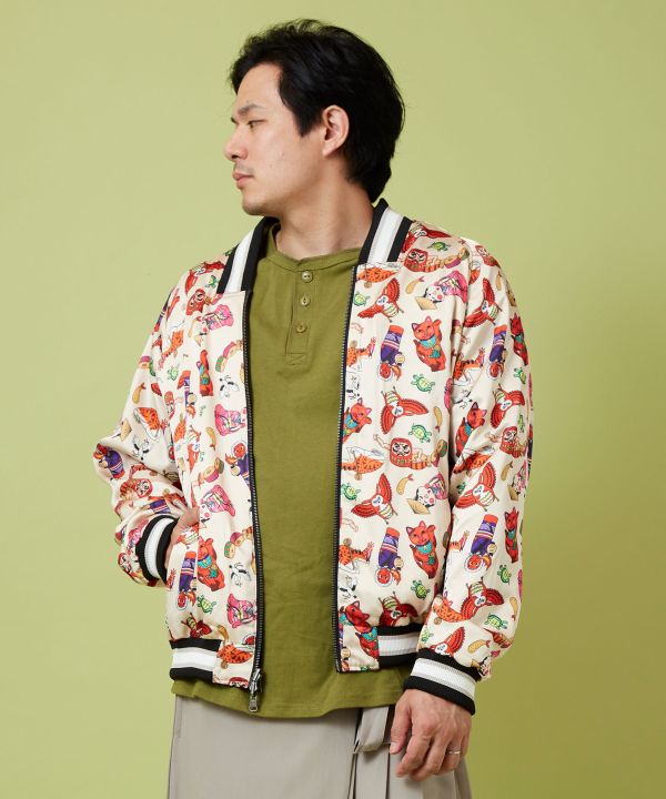 Kaya x Suzuki Hyottoko Reversible Jacket - L Cardigans & Outerwear by Kaya - Ametsuchi