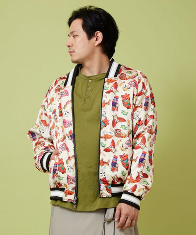 Kaya x Suzuki Hyottoko Reversible Jacket - L Cardigans & Outerwear by Kaya - Ametsuchi