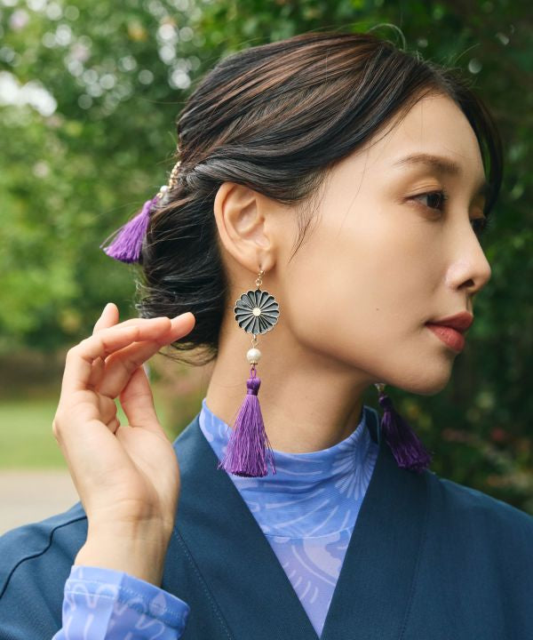 KIKUHANA - Tassel Earrings Earrings by Kaya - Ametsuchi