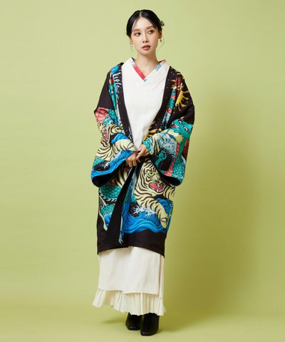 Kaya x Suzuki Hyottoko Reversible Haori Cardigans & Outerwear by Kaya - Ametsuchi