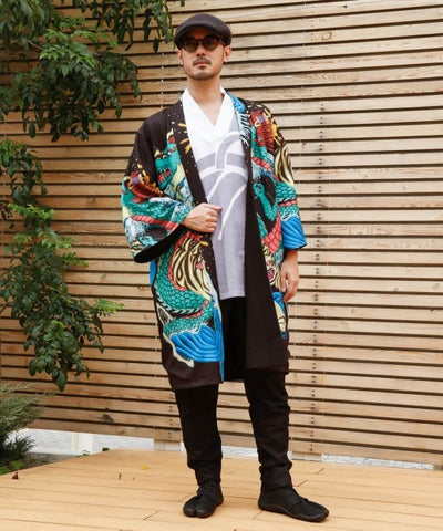 Kaya x Suzuki Hyottoko Reversible Haori Cardigans & Outerwear by Kaya - Ametsuchi