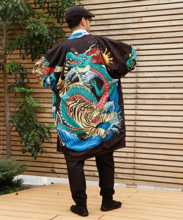 Kaya x Suzuki Hyottoko Reversible Haori Cardigans & Outerwear by Kaya - Ametsuchi