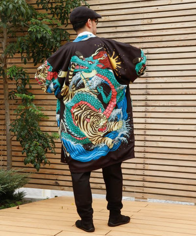 Kaya x Suzuki Hyottoko Reversible Haori Cardigans & Outerwear by Kaya - Ametsuchi