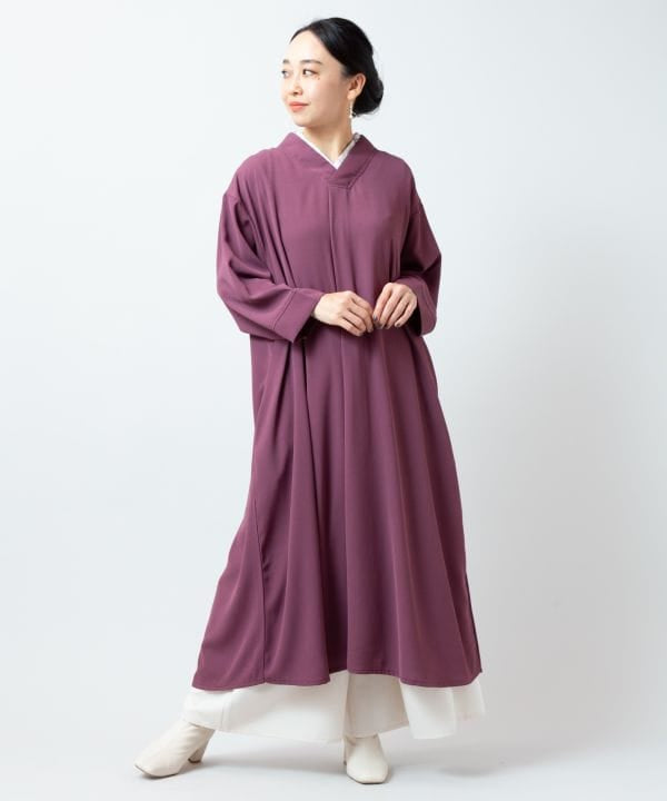 Kimono Inspired Lace Floral Hakkake Dress Dresses by Kaya - Ametsuchi