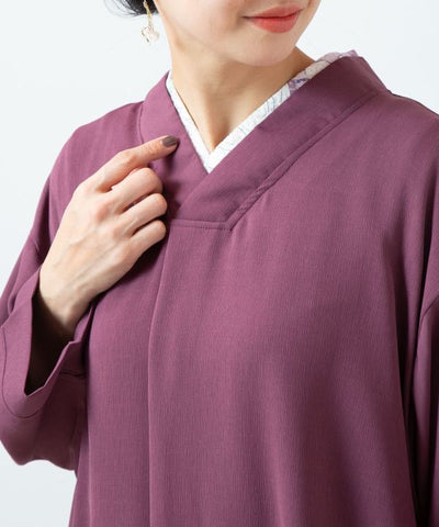 Kimono Inspired Lace Floral Hakkake Dress Dresses by Kaya - Ametsuchi