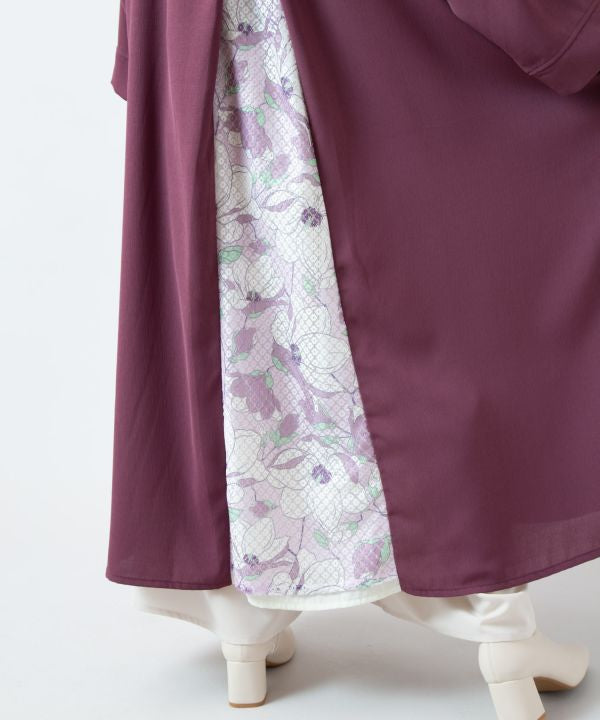 Kimono Inspired Lace Floral Hakkake Dress Dresses by Kaya - Ametsuchi