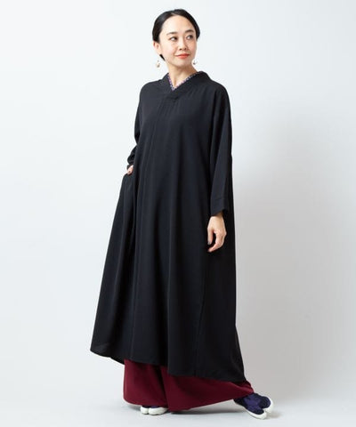 Kimono Inspired Lace Floral Hakkake Dress Dresses by Kaya - Ametsuchi