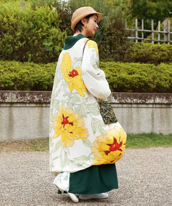 Showa Floral Retro GAMAGUCHI Clasp Shoulder Bag