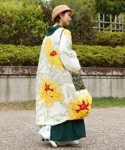 Showa Floral Retro GAMAGUCHI Clasp Shoulder Bag