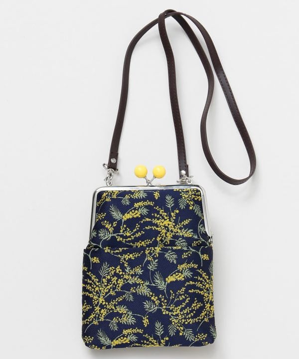 Showa Floral Retro GAMAGUCHI Clasp Shoulder Bag