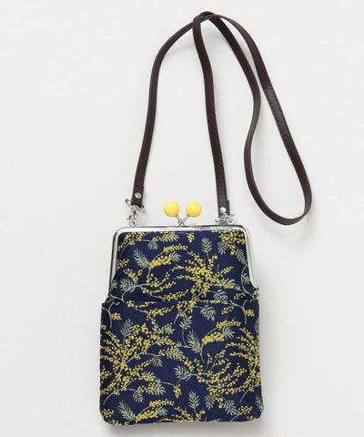 Showa Floral Retro GAMAGUCHI Clasp Shoulder Bag