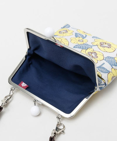 Showa Floral Retro GAMAGUCHI Clasp Shoulder Bag