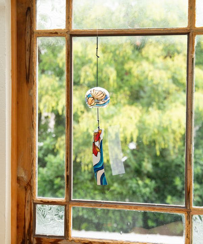 Hand Painted Glass Wind Chime