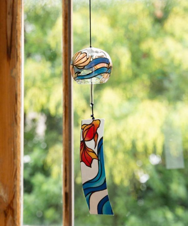 Hand Painted Glass Wind Chime