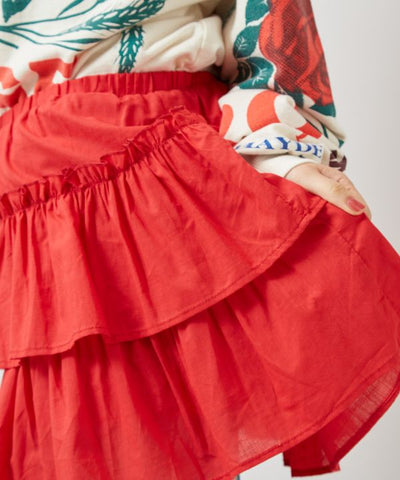 Ruffle Mini Cotton Skirt Skirts by AMINA - Ametsuchi