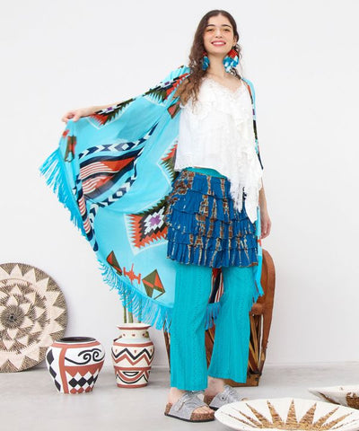 Asymmetrical Textile Layered Top Tops by AMINA - Ametsuchi