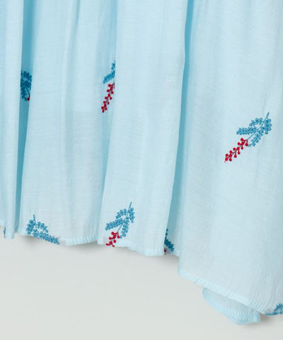 Embroidered Tiered Sheer Skirt Skirts by AMINA - Ametsuchi