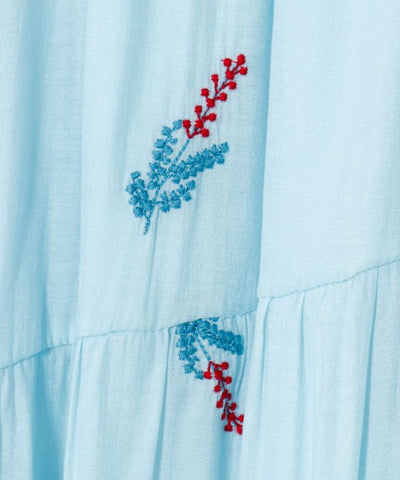 Embroidered Tiered Sheer Skirt Skirts by AMINA - Ametsuchi