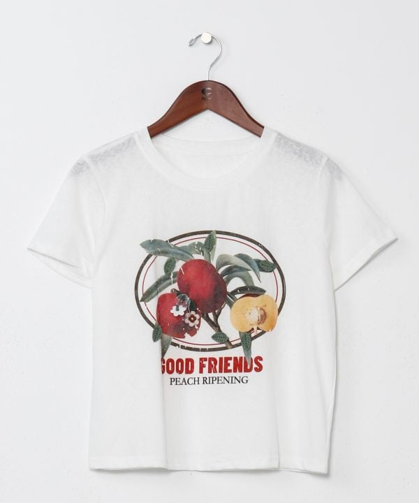 เสื้อยืดครอปปักลายผลไม้ AMINA - Ametsuchi