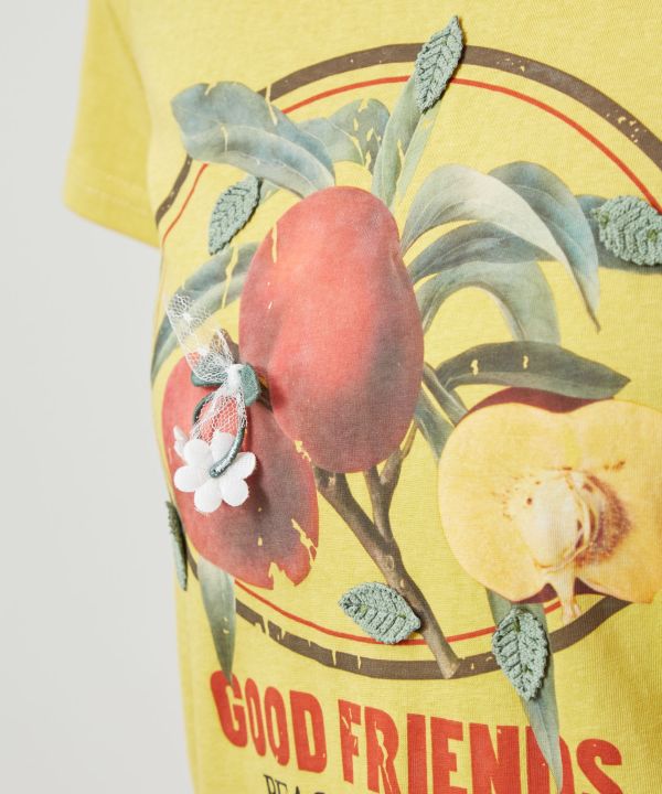 เสื้อยืดครอปปักลายผลไม้ AMINA - Ametsuchi