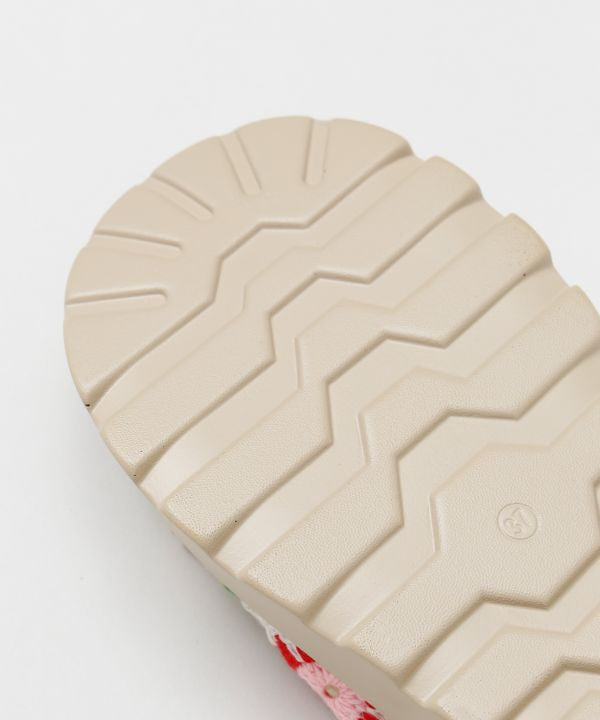 Crochet Texture Platform Ethnic Sandals