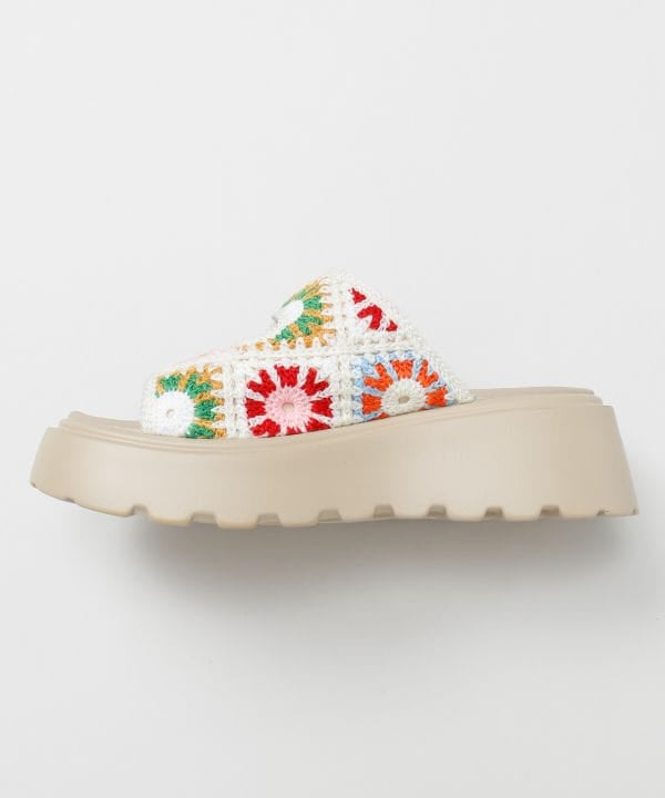 Crochet Texture Platform Ethnic Sandals
