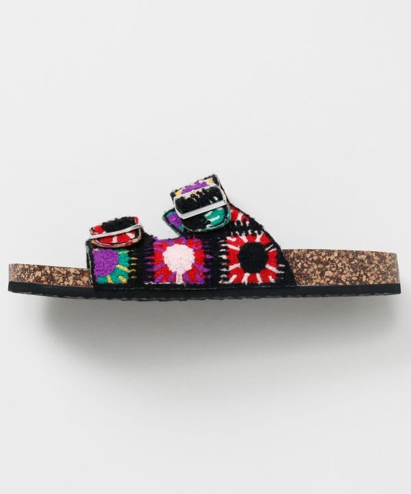 Crochet Textile Casual Folk Sandals Shoes by AMINA - Ametsuchi