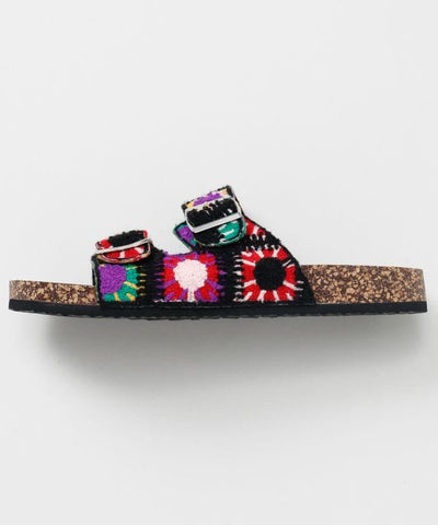 Crochet Textile Casual Folk Sandals Shoes by AMINA - Ametsuchi
