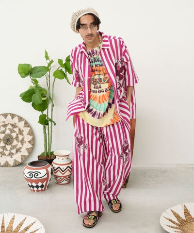 Crochet Textile Casual Folk Sandals Shoes by AMINA - Ametsuchi