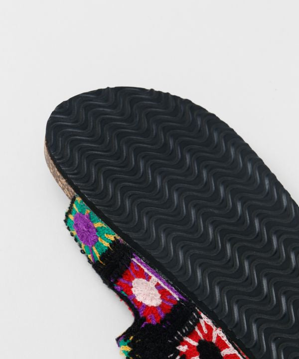 Crochet Textile Casual Folk Sandals Shoes by AMINA - Ametsuchi