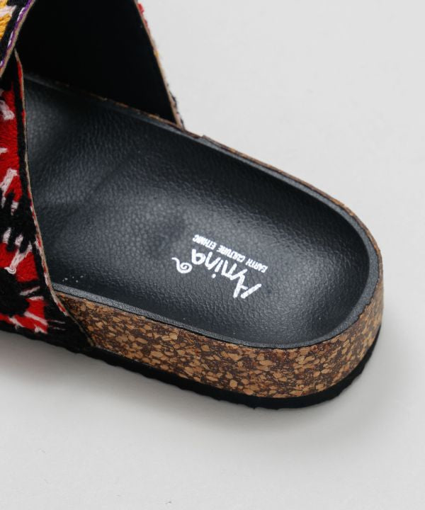 Crochet Textile Casual Folk Sandals Shoes by AMINA - Ametsuchi