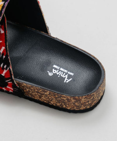 Crochet Textile Casual Folk Sandals Shoes by AMINA - Ametsuchi