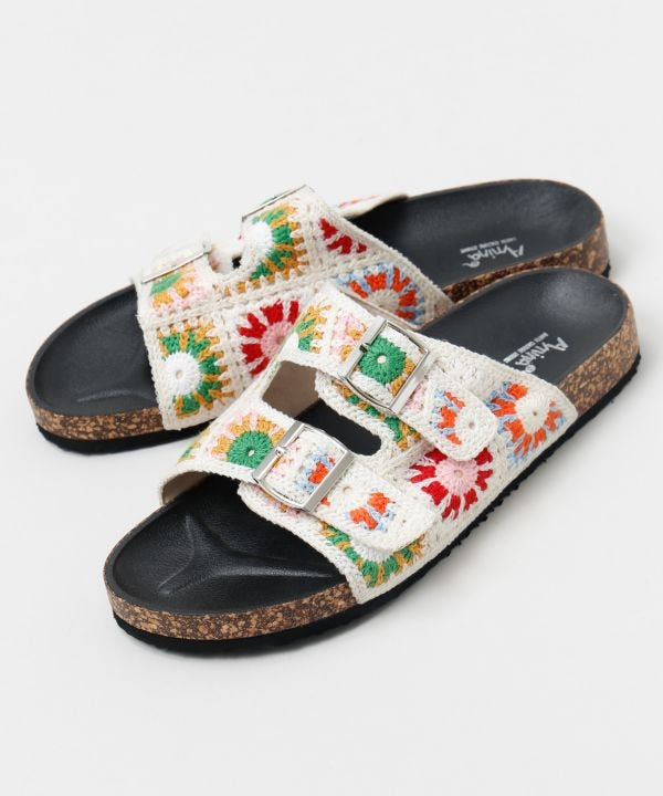 Crochet Textile Casual Folk Sandals