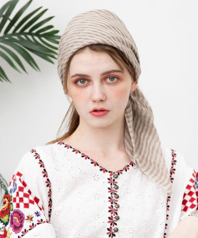 Natural Linen Ethnic Stole Scarves by AMINA - Ametsuchi