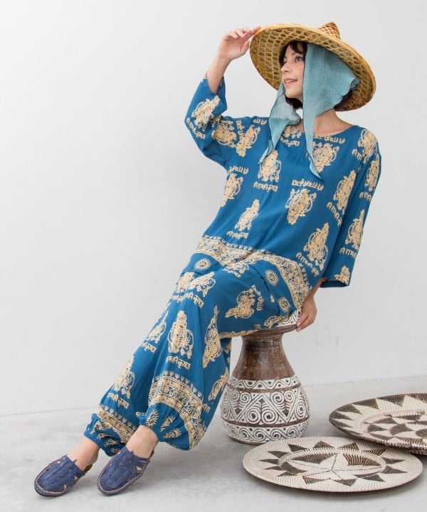 Slim Linen Textile Stole Scarves by AMINA - Ametsuchi